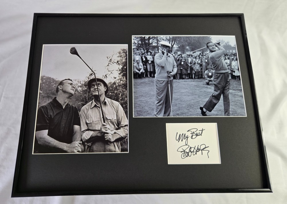 Bob Hope Signed Framed 16×20 Photo Display Golfing w/ Arnold Palmer