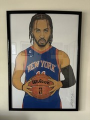 NY Knicks Jalen Brunson Drawing / Print Signed By Artist 24×21 ” Unframed 👍