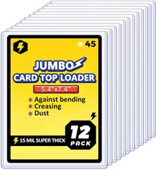 12 Pack Jumbo Card Top Loaders 5.4×7.4 Inch Hard Card Sleeves Protective Case
