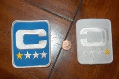 New York Giants 3 1/8″ One Star Blue Home Captain Patch Football