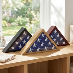 Triangular Flag Display Box: Durable Barn Wood Frame for 3×5′ Ceremonial Flags