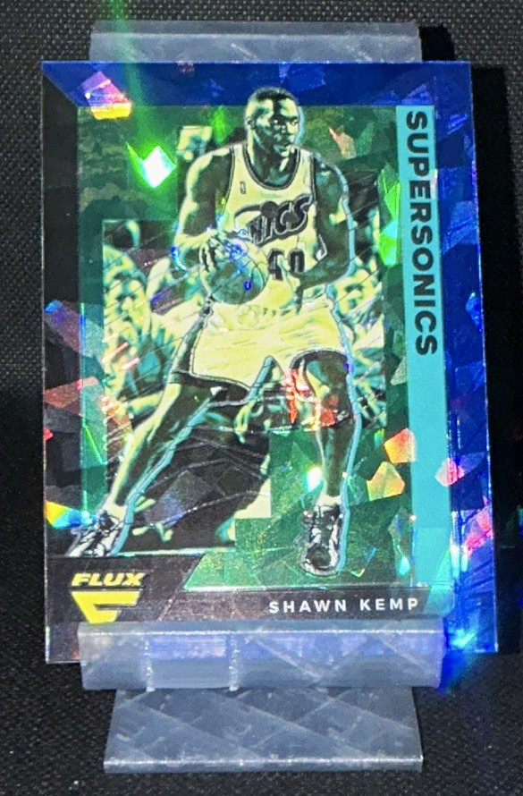 Panini 2020-21 Flux Blue Cracked Ice Shawn Kemp #196 Seattle Supersonics