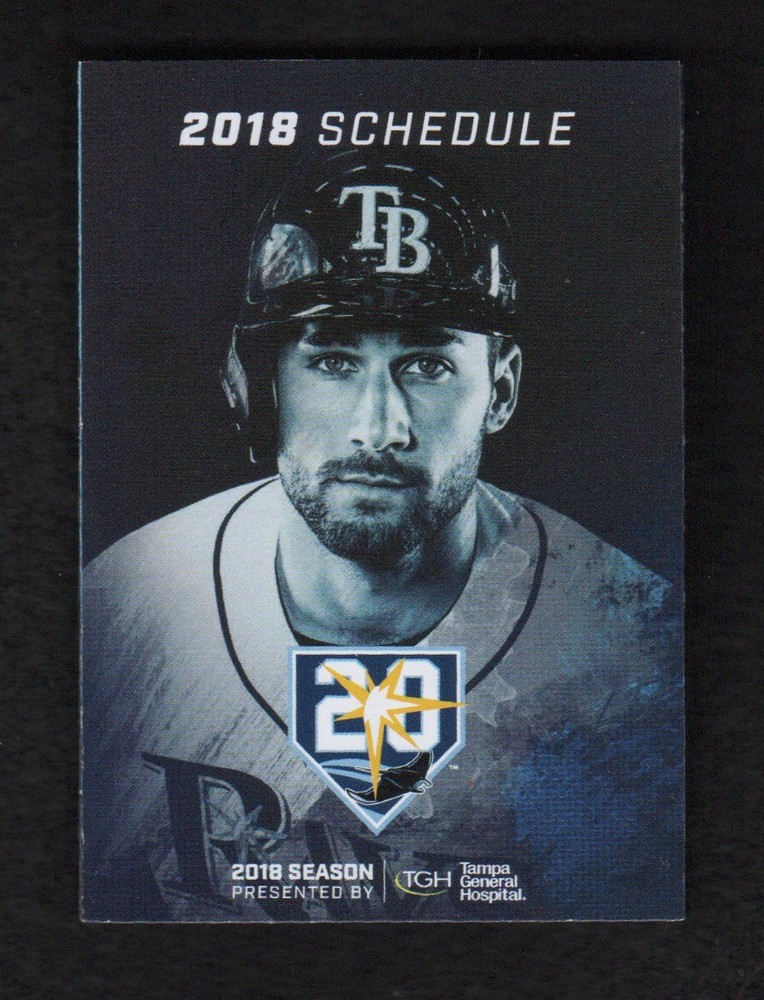 Tampa Bay Rays Regular Season 2018 Pocket Schedule featuring – Kevin Kiermaier