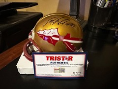 Anquan Boldin Florida State FSU Autograph Auto Mini Helmet Tri-Star COA