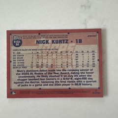 /199 NICK KURTZ 2026 Topps Series 2 Chrome Silver Pack Mojo Aqua #91C2-50