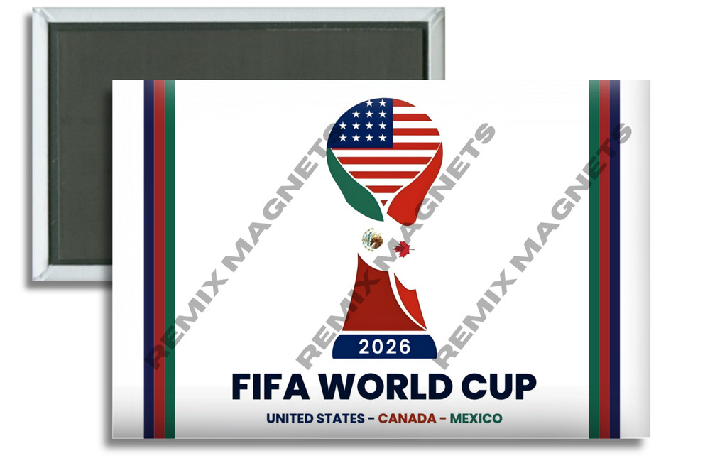2026 FIFA World Cup Canada Mexico USA Soccer 2″ x 3″ Refrigerator Magnet