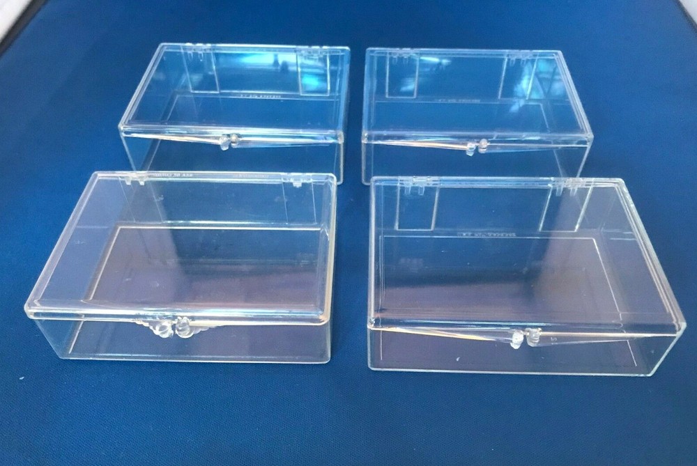 (4) BCW Hinged Trading Card Cases Holds Up To 55 Standard Cards New