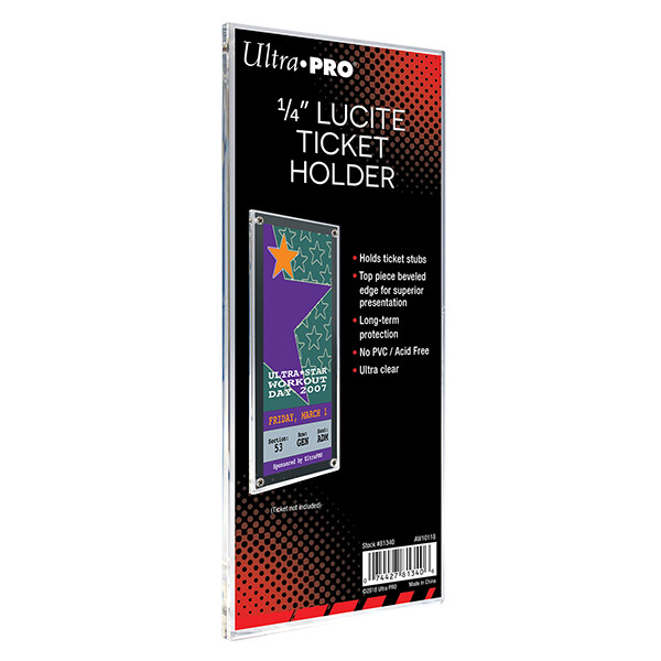 Ultra Pro 1/4″ Lucite Ticket Holder – Heavy Duty Acrylic Slab – Beveled Edge