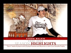 5-01-04 PWE . 2009-10 upper deck #sh6 evgeni malkin season highlights