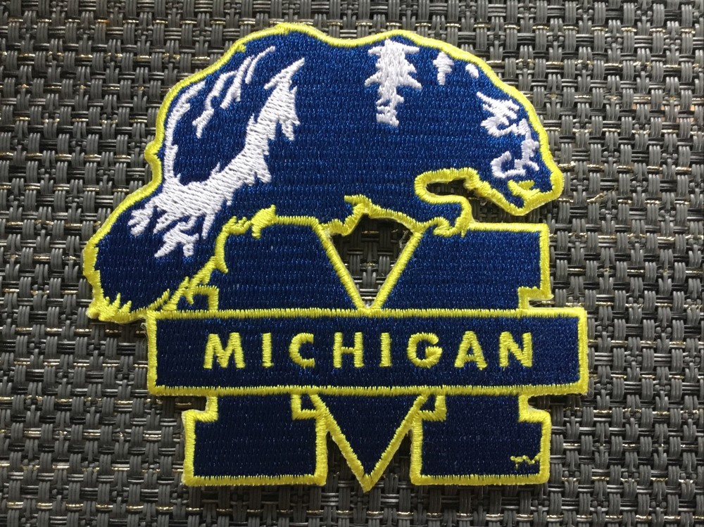 The University Of Michigan Wolverines Vintage Embroidered Iron On Patch 3″ X 3.5