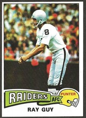 1975 Topps #435 RAY GUY Oakland Raiders – Only Pure Punter in Hall Of Fame – 06