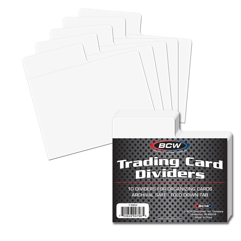 50 (5pks.) HORIZONTAL TRADING CARD DIVIDERS – FOLDOVER TAB – BCW – BRAND NEW