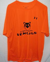 Under Armour Mens L Cincinnati Bengals NFL Orange Tech Tee Shirt Licensed