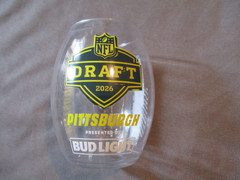 Pittsburgh Steelers NFL Draft 2026 Football Shaped Clear Plastic Cup & Bud Light