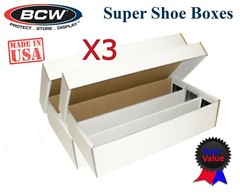 3 BCW 3000 Count Super Shoe Cardboard Standard Trading/Gaming Card Storage Boxes