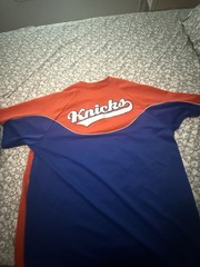 Vintage NY Knicks Blue/Orange Half-Zip Short Sleeve warmup NBA Basketball xxl