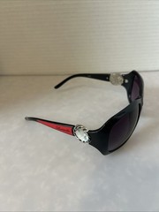 Louisville Cardinals Black Sunglasses with Logo and Crystal Clear Rhinestone