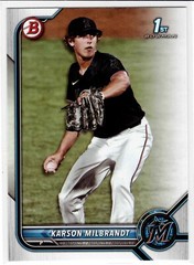 Karson Milbrandt Miami Marlins 2022 Bowman Draft 1st Bowman