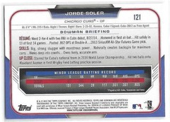 Jorge Soler RC 2015 Bowman #121 Chicago Cubs Rookie