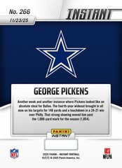 2025-26 Panini Instant NFL #266 George Pickens Dallas Cowboys – Presale