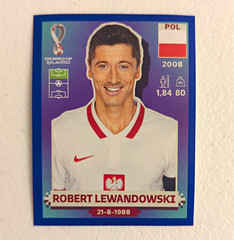 Panini FIFA World Cup Qatar 2022 Sticker POL 17 Robert Lewandowski BLUE