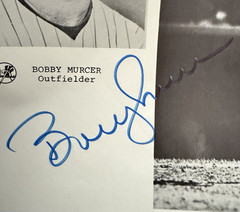 BOBBY MURCER ~ Signed/Auto 8×10.5″ Reprint Team Issued Photo NY Yankees ~JSA COA