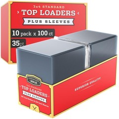 1000 Count 35pt Top Loaders for Cards + Soft Sleeves