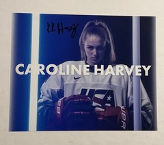 KK CAROLINE HARVEY SIGNED 8×10 PHOTO USA OLYMPICS GOLD HOCKEY WISCONSIN COA