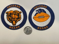 (2) Chicago Bears Vintage Embroidered Iron On Patches Patch Lot 3” X3”