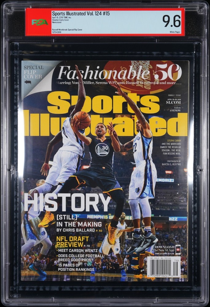 Stephen Curry PSA 9.6 Sports Illustrated April 2016 History In The Making MVP