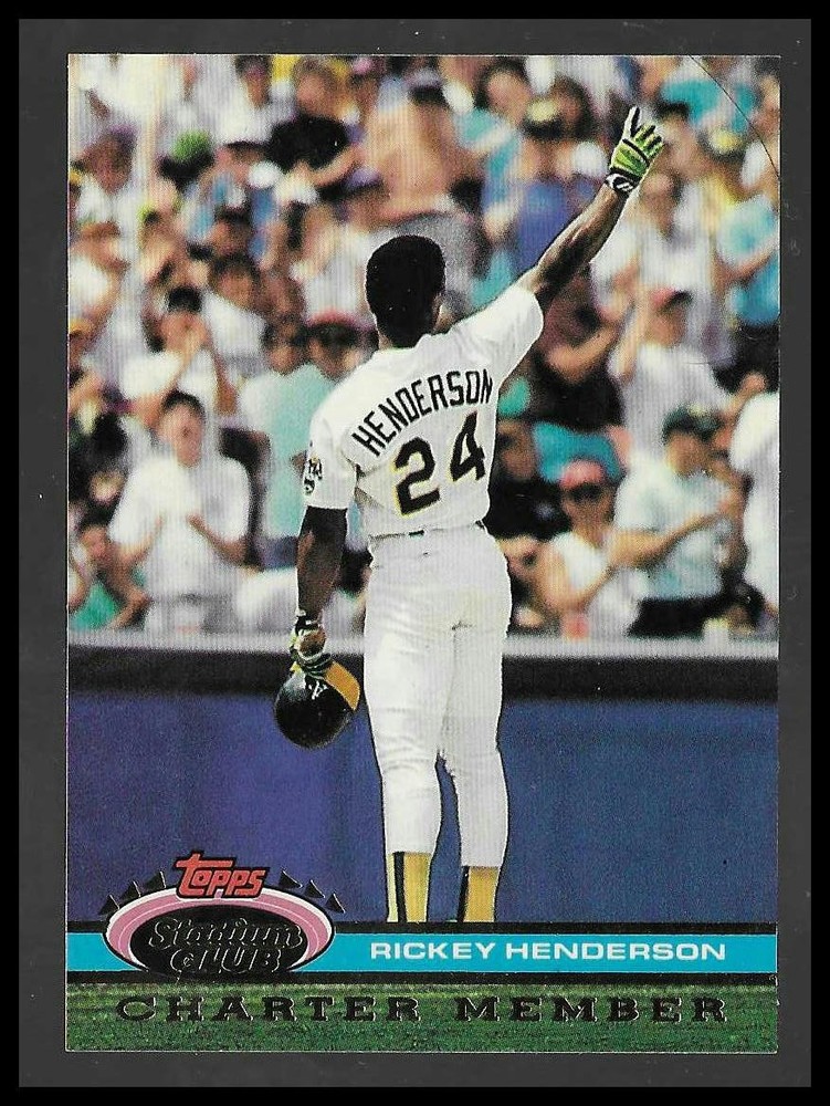 1991 Stadium Club Charter Member #NNO Rickey Henderson Oakland Athletics