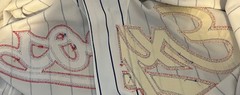 Montreal Expos Jersey Russell Athletic Pinstripe White X-Large