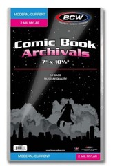 50 BCW Mylar Current Comic 2 mil Book Bags 7 x 10 1/2 Collection Clear Storage