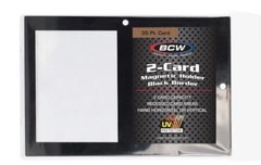 BCW – 2 Card Magnetic Holder 35pt Black Border – UV Protection – Brand New Mag
