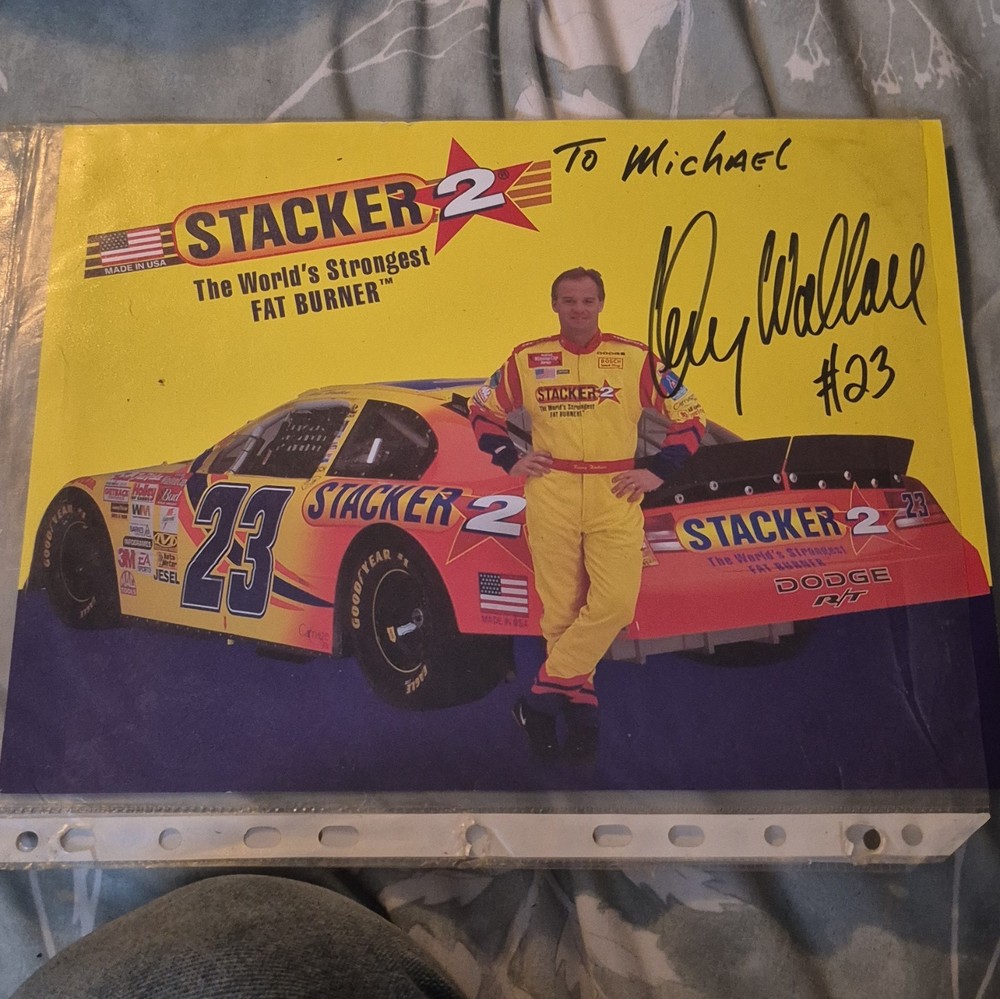 OFFICIAL AUTOGRAPHED Kenny Wallace #23 a Bill Davis Racing Driver Keepsake Pic