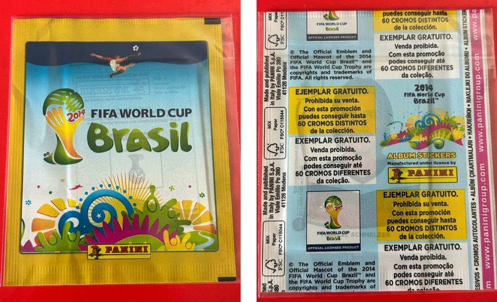 Panini Brazil 2014 World Cup Sealed Sticker Packet Pack FREE Spanish Version