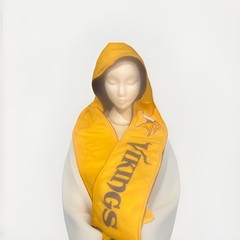 Yellow and Purple Reversible Hoodie Scarf Minnesota Vikings NFL By Little Earth