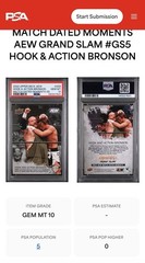 Upper Deck AEW 2022 Match Dated Moments GS5 Hook Action Bronson PSA 10 Pop 5 💎