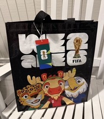 Official FIFA World Cup 2026 Mascots Reusable Tote Bag NWT Canada Mexico USA