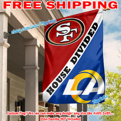 San Francisco 49ers vs Los Angeles Rams House Divided Flag 28X40″ Banner 2026