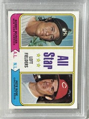 1974 TOPPS #336 ALL STAR LEFT FIELDERS BOBBY MURCER AND PETE ROSE PSA 8 mlb hof
