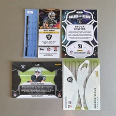 Panini/Topp Brock Bowers Raiders 4-Card Rookie Lot 2024/2025 Galaxy Stars/Clutch
