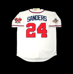 Deion Sanders Atlanta Braves 1992 Men’s Home White WS Baseball Jersey (S-3XL)