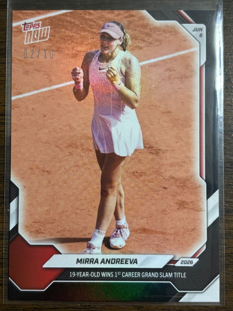2026 Topps Now Tennis #17 Mirra Andreeva WTA Tour French Open BLACK 02/10