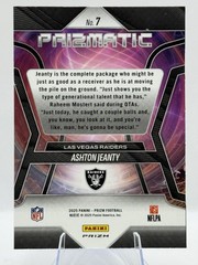 2025 Panini Prizm Ashton Jeanty Prizmatic Green Ice #7 Las Vegas Raiders Rookie