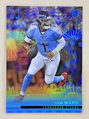 2025 Panini Photogenic Cam Ward RC Blue Fireworks 2/5 Tennessee Titans #127