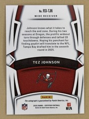 2025 Panini Certified Tez Johnson RC Gold Etch auto/10 TB Buccaneers