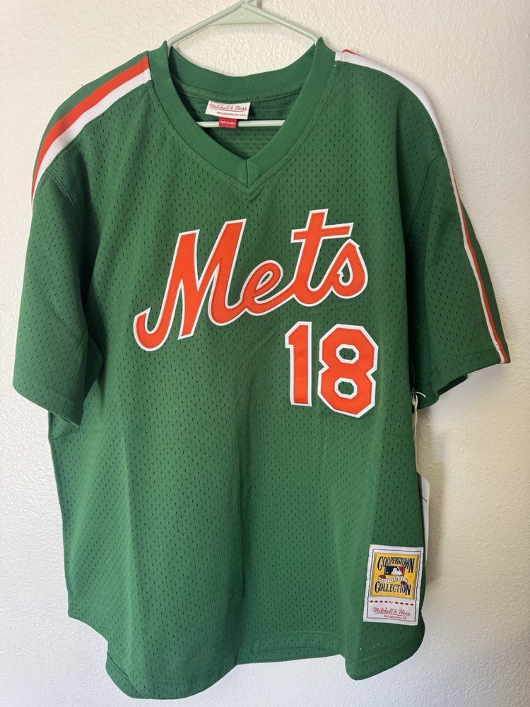 Mitchell & Ness New York Mets #18 Mesh Jersey XL Cooperstown Collection Retro
