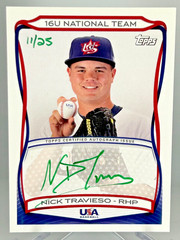 2010 Topps USA Baseball Team Green Ink /25 Nick Travieso #A-TBD Auto