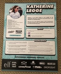 Nascar Driver 2025 KATHERINE LEGGE #78 E.L.F. POSTCARD